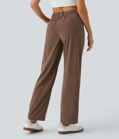 Casual corduroy broek met middelhoge taille